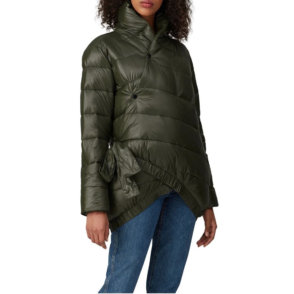 Universal Standard Green High Neck CocoonWrap Kanda Puffer Coat Size‎ 6 - 8
